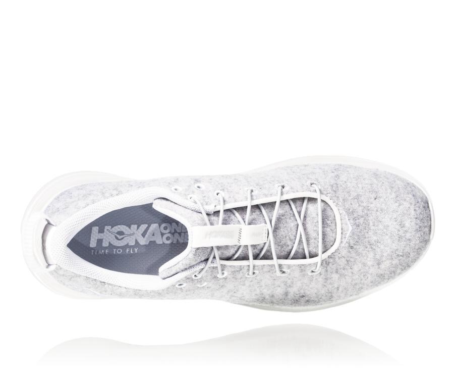 Tenis Hoka One One Feminino Cinzentas - Hupana Flow Wool - 716-DUELWX